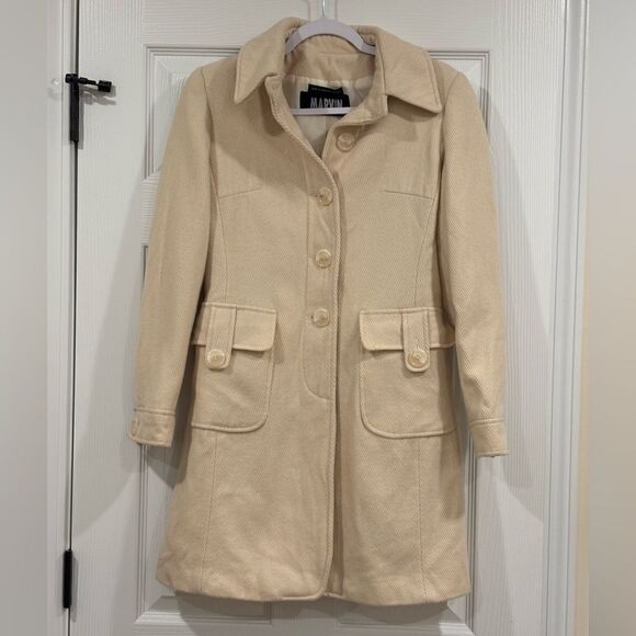 Marvin Richards cream wool coat. Beautifully well made. Size small. - Picture 1 of 5